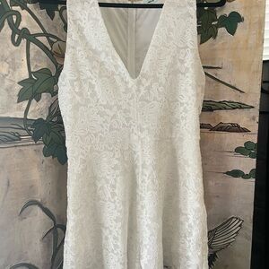 Kimchi Blue White Lace Romper V-Neck Sz M